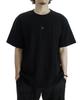 JUSTHANG 12-Count Cut-Out Newtro Logo Silver Black Round Short Sleeve Tee