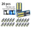 20PCS T10 W5W LED Canbus 3014 24SMD T10 LED Car Interior Instrument Light Bulb Lamp 12v Universal White 6000k