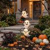 3 LED Lighted Halloween For Garden Stake with Witch Hat Bat Jack O Lantern Design for Yard Decor 45cm Metal Construction
