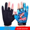 Men's Summer Sun Protection Anti-Slip Fingerless Fishing Gloves: Thin, Anti-Prick, Anti-Stab, Mosquito-Proof, Ice Silk Lure Design.