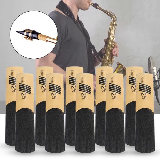 10Pcs/Set Saxophone Reed Wear-Resistant Non-Deformed Mini Smooth Non-Broken Solid Tenor Saxophone Reed