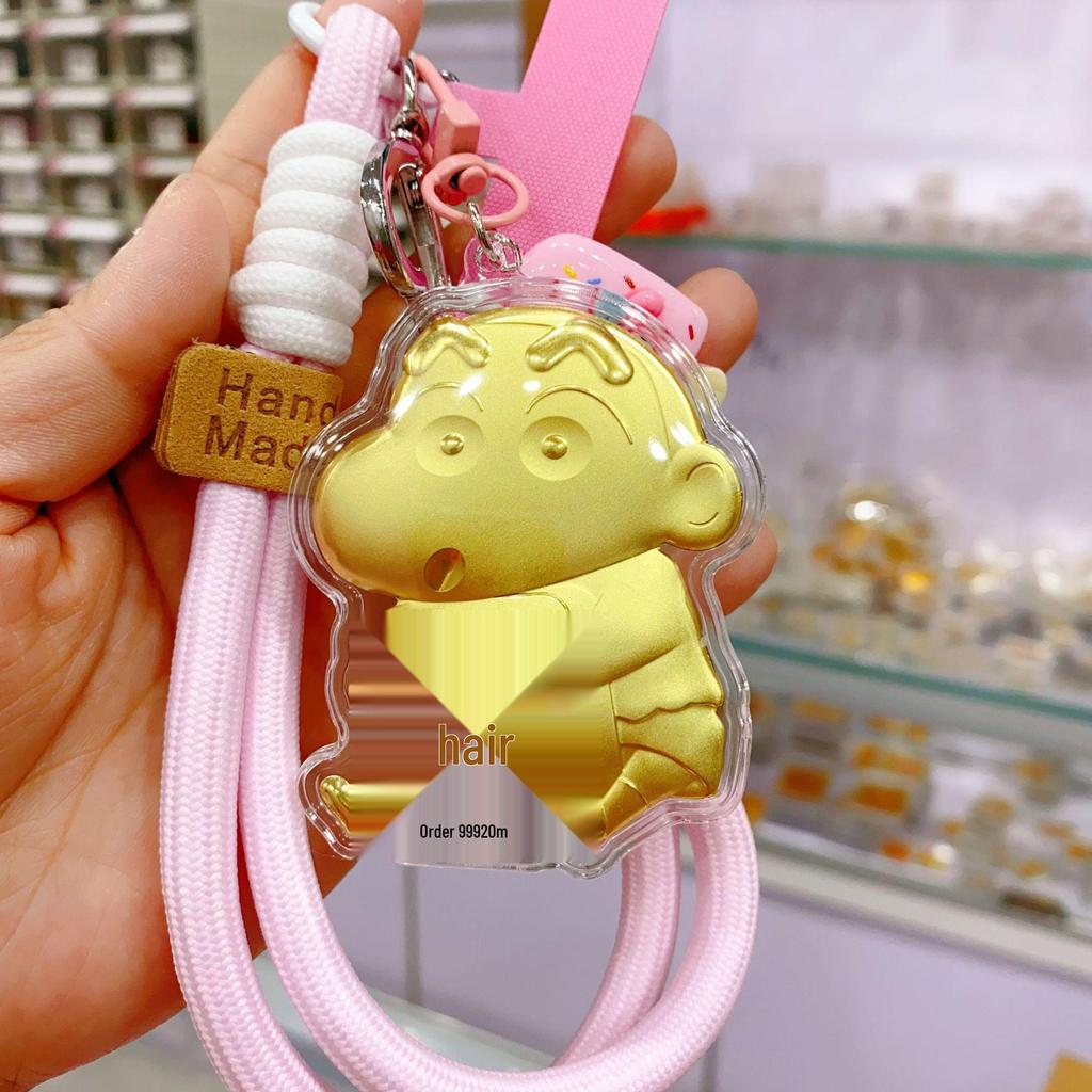 Doraemon Gold Pendant Keychain with 999 Pure Gold Charm