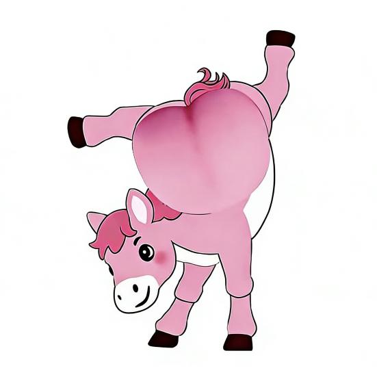 3D Horse Butt Anti-collision Sticker Cartoon Horse Decal Anxiety Stress Relief Butt Pinch Toy Adhesive Animal Decorative Sticker