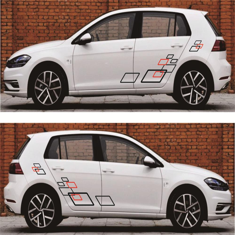 2Pcs Sport Auto Vinyl  Car Stickers Both Side Body Diy Car Accessories Decals Fo