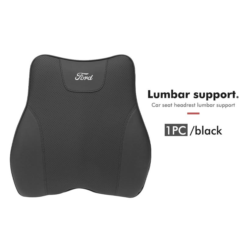 Car Headrest Lumbar Support Leather Auto Seat Neck Waist Cushion For Ford Fiesta Ranger Mondeo Escape Ecosport Fusion Explorer