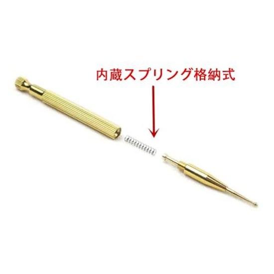 Ear acupressure stick rod pointer spring type beauty device face stainless steel facial massage fascia release round tip position check simple stylish