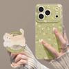 Spring Mobile Phone Case Is Suitable for Iphone17pm Floral Kitten Apple 16/15 Magnetic Suction 14 with Bracket 13/12 Set