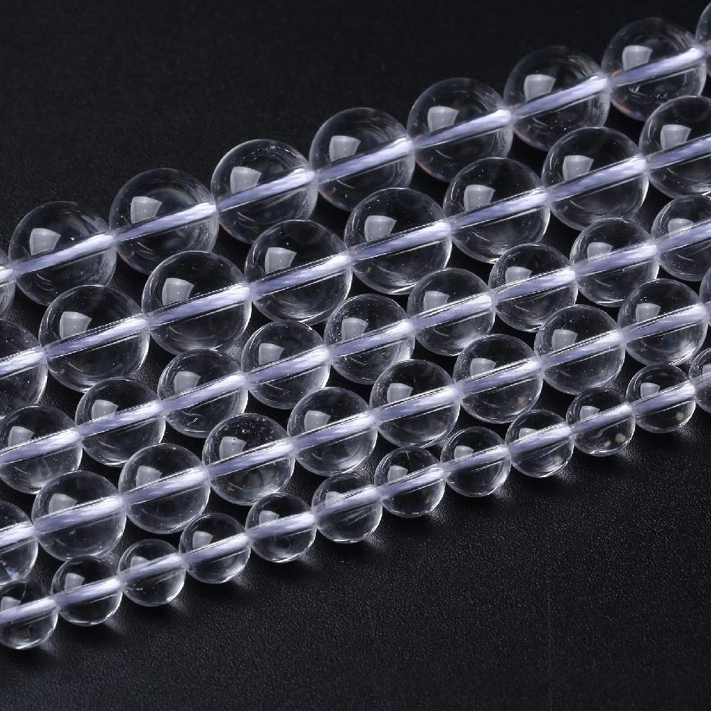 

Прозрачный Горный Хрусталь Кварц Оникс Камень Круглые Бусины 15 Нить Гладкие Свободные Разделительные Бусины 4/6/8/10/12мм для Изготовления Ювелирных Изделий DIY Браслеты Аксессуары Dia 8mm