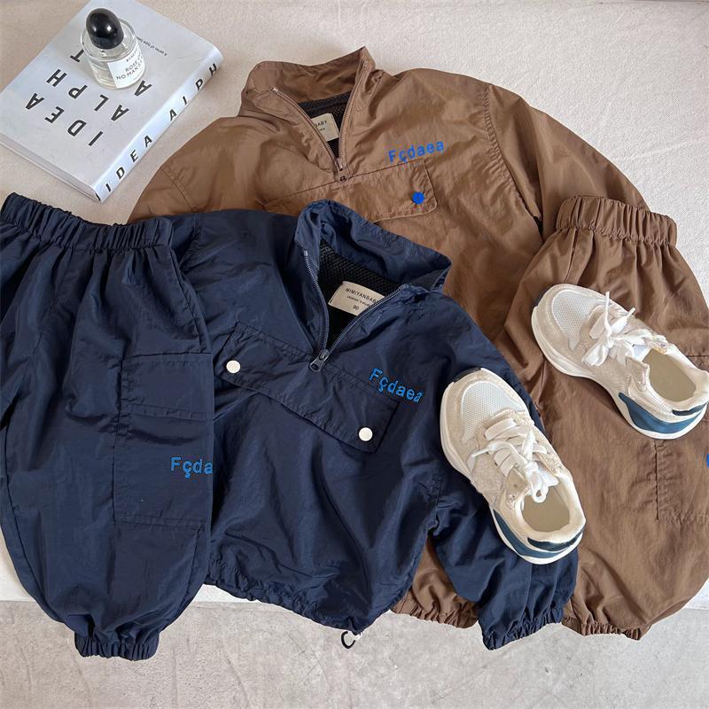 Autumn Children Casual Sportswear Set Boys Girls Interchange Jacket Pants Suit Kids Vintage Cargo Pants Outfits