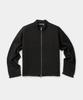 Kueo Linen Blend Stand Collar Knit Zip-Up (Charcoal)