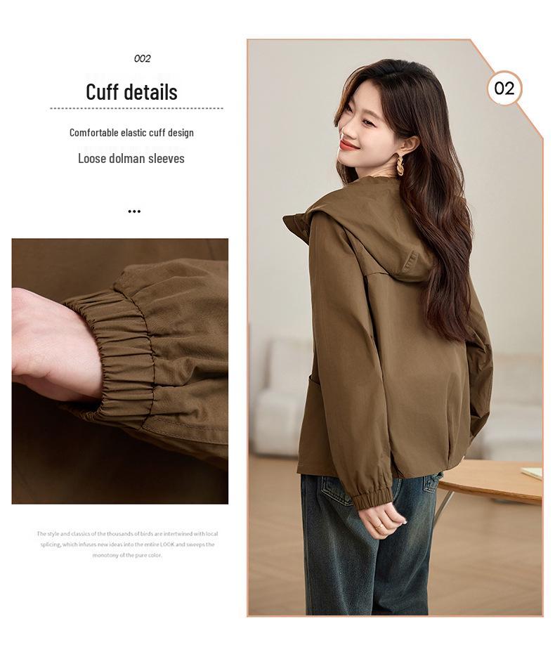 Damen Kurzer Trenchcoat mit Kapuze - 2025 Koreanischer Stil, Modisch & Vielseitig für Frühling/Herbst