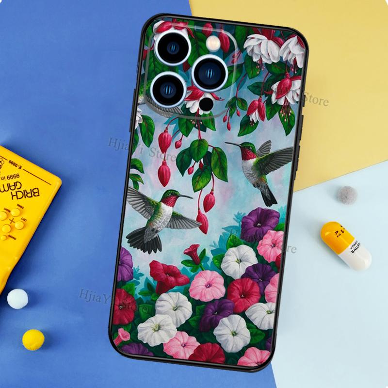Hummingbird Case For iPhone 11 14 15 16 Plus Soft Phone Cover For iPhone XR X XS 12 13 Pro MAX Mini