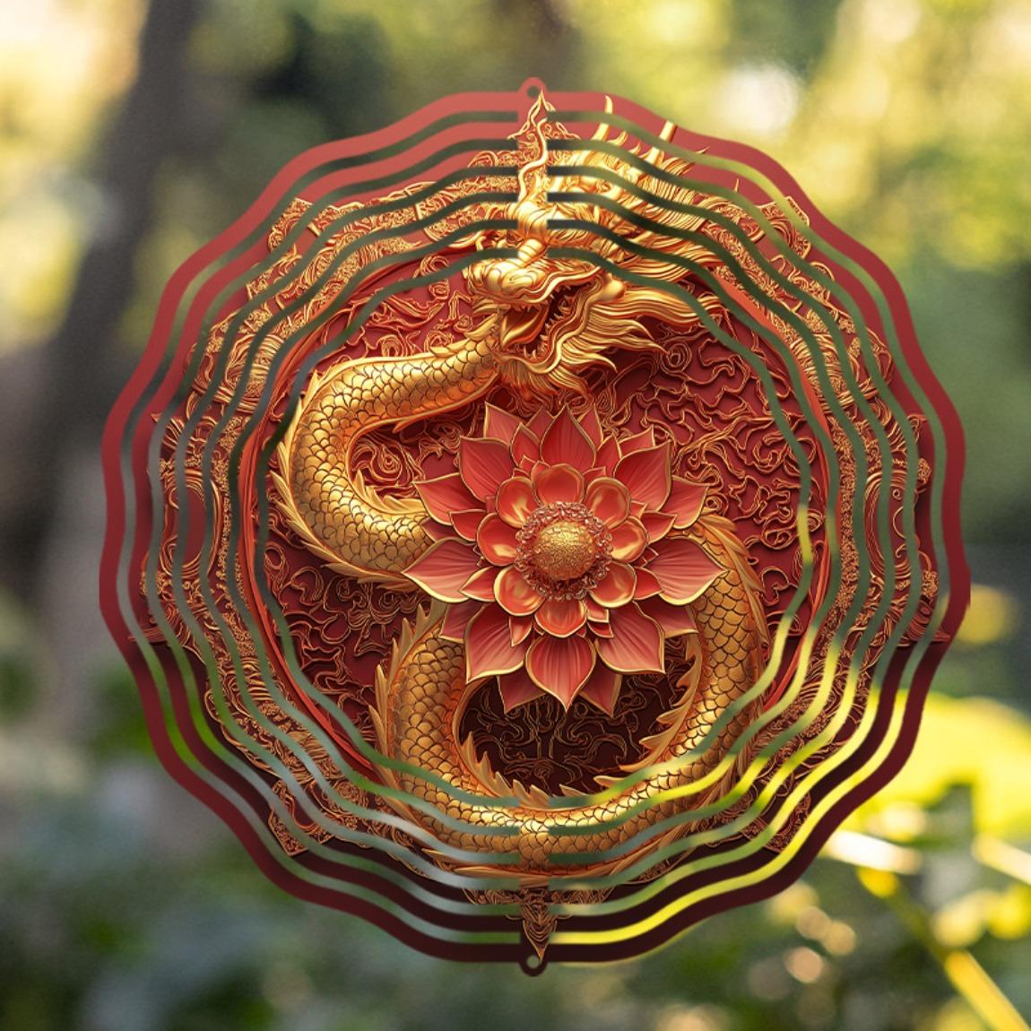 

360 Degree Rotating 10 Inch Hanging Wind Spinner for Outdoor Balcony Garden Decor Elegant Gift for Spring and Summer 01A