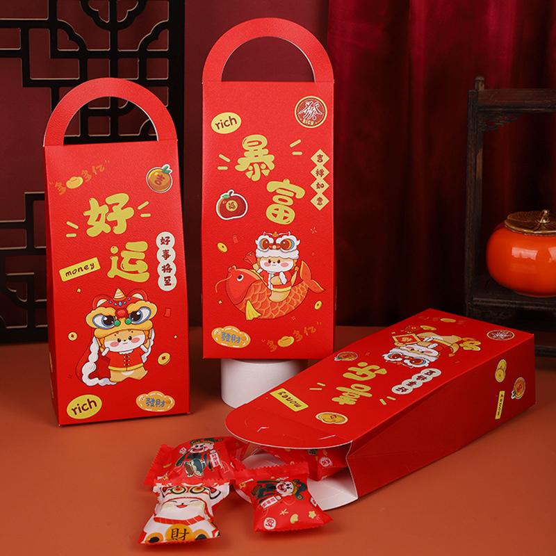 

Китайский год коробки для конфет, мешочки для печенья 2024, украшения для вечеринки, подарки для дома, поставки