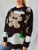 Christmas main picture cute snowman pattern round neck long sleeved knitted pullover sweater New Year sweater 3549 EMA