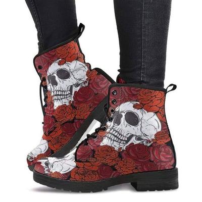 New Autumn and Winter Shoes: Casual Round-toe Lace-up Low-heeled High-top Boots for Women