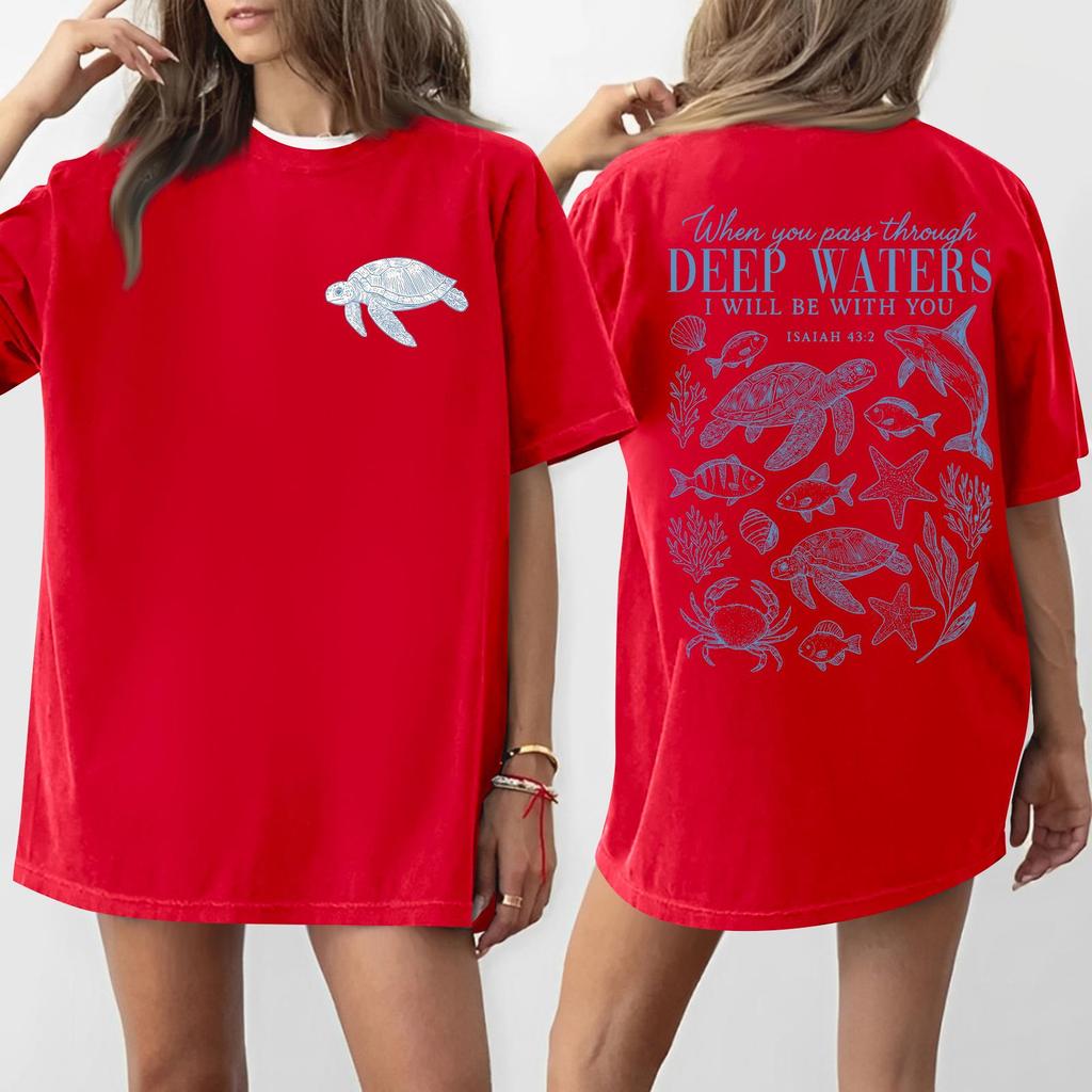 Women's Round Neck Printed Short-sleeved T-shirt Top