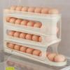 4 Tiers Fridge Egg Rack Automatic Rolling Egg Holder Storage Box Container Kitchen Refrigerator Egg Dispenser Fridge Organizer