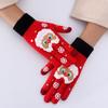 And Autumn Women Knitted Gloves Santa Claus Printed Christmas Kids Mittens Full Fingers Gloves