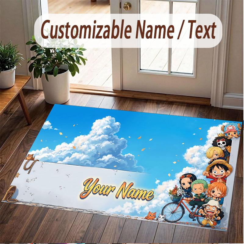 Custom Name Crystal Velvet Rug,One Piece Comfortable Anti Slip Floor Mat For Room Decoration