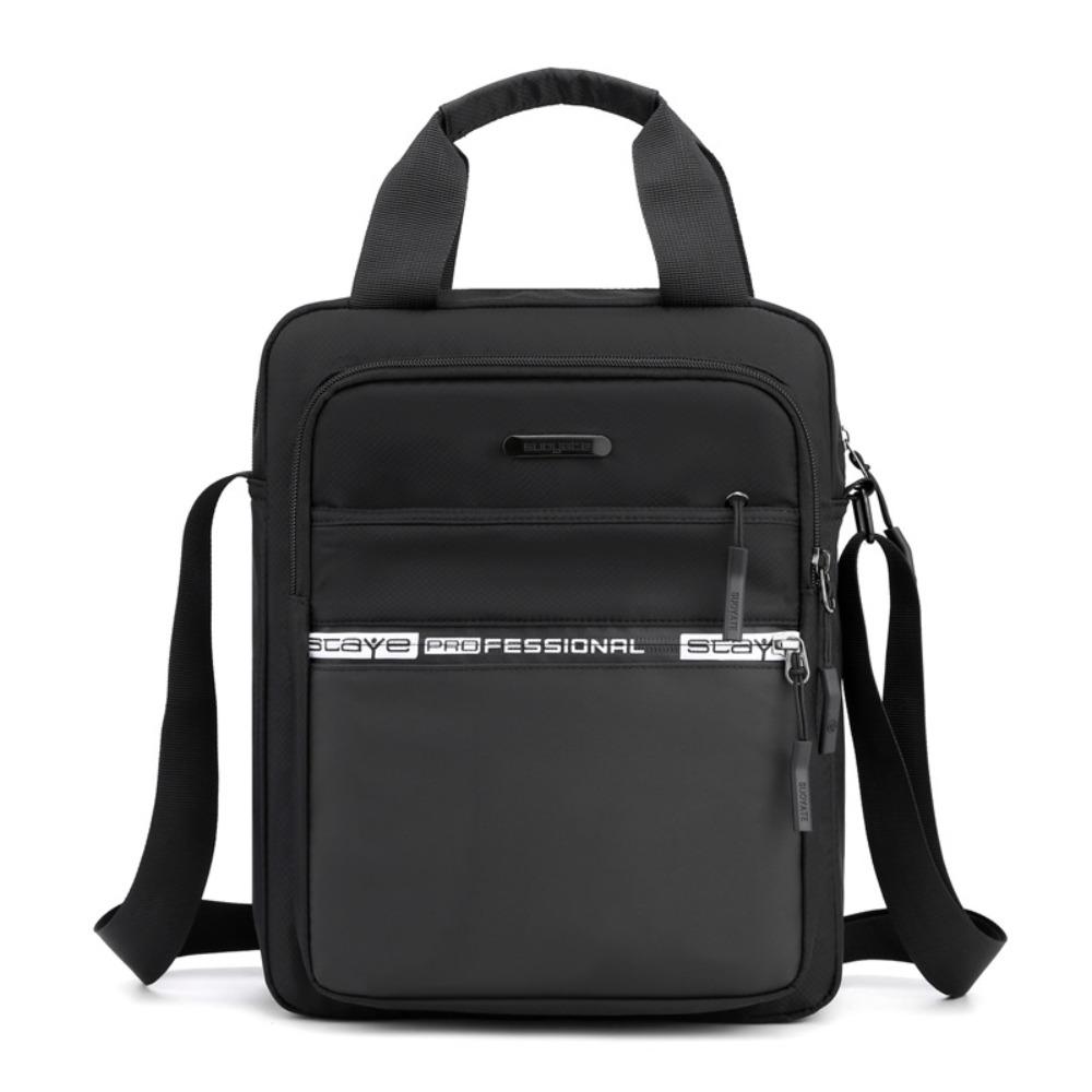 

Многофункциональная мужская сумка кроссбоди из ткани Оксфорд, портфель, деловая наплечная сумка, для улицы чёрный