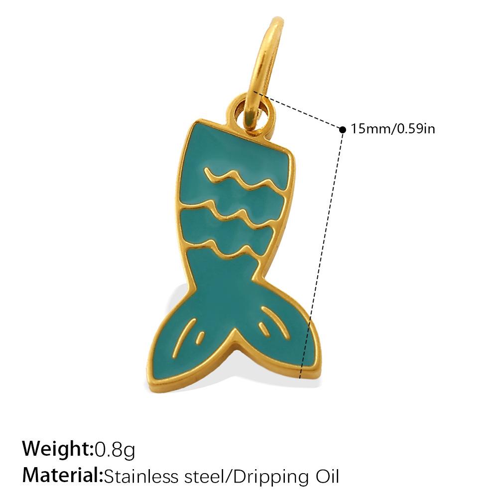 Creative Dripping Oil Colorful Three-Dimensional Diy Pendant Stainless Steel Gold-Plated Small Pendant Pendant Collection