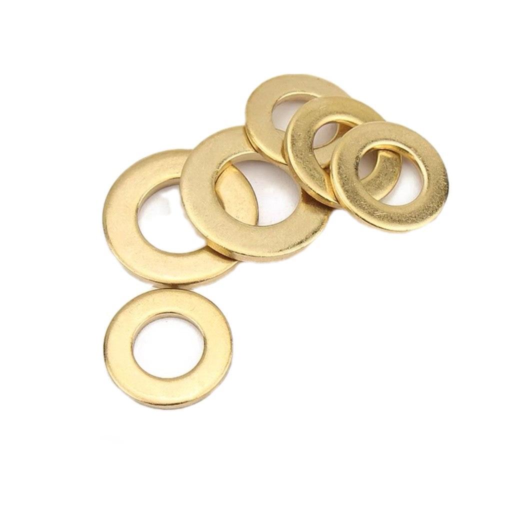Brass and Copper Round Flat Washers - M2, M3, M4, M5, M6 Sizes