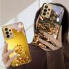 Golden Wealth Symbol For Samsung A36 A35 A34 A33 A32 A31 A26 A25 A23 A22 A21s A73 A72 A71 A42 A56 A13 16 Golden Glass Phone Case