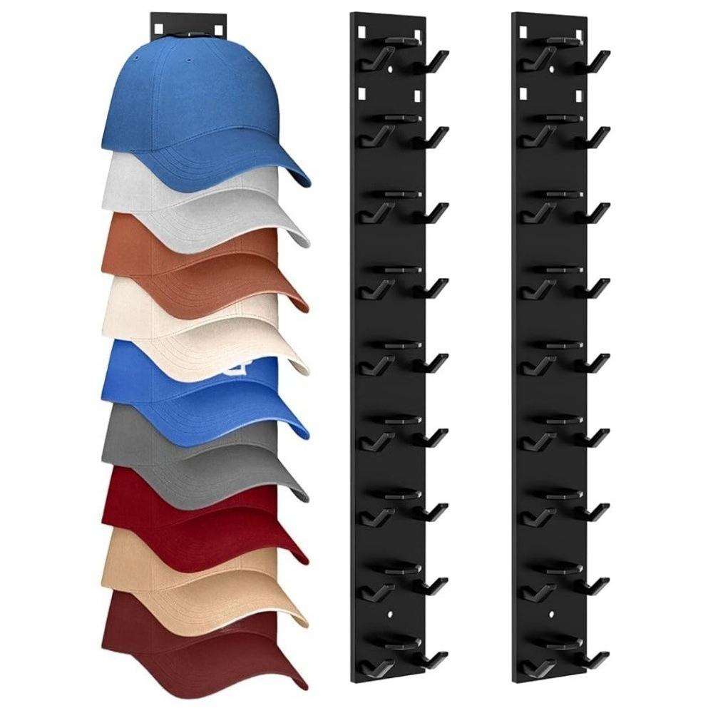 Strong Adhesive Baseball Cap Storage Rack | Multi-Layer Hat Display Shelf for 9/18 Baseball Caps, for Wardrobe Door and Bedroom
