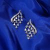 Trendy Clear Small Water Drop Zirconia Wing Tassel Sterling Silver Earring for Women Drop Earring Bijoux Wedding  Gifts