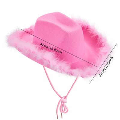 Led Cowboy Hat  Five Pointed Star Hat Feather Edge Costume Hat Comfortable For Birthday Parties Costume Parties Concerts