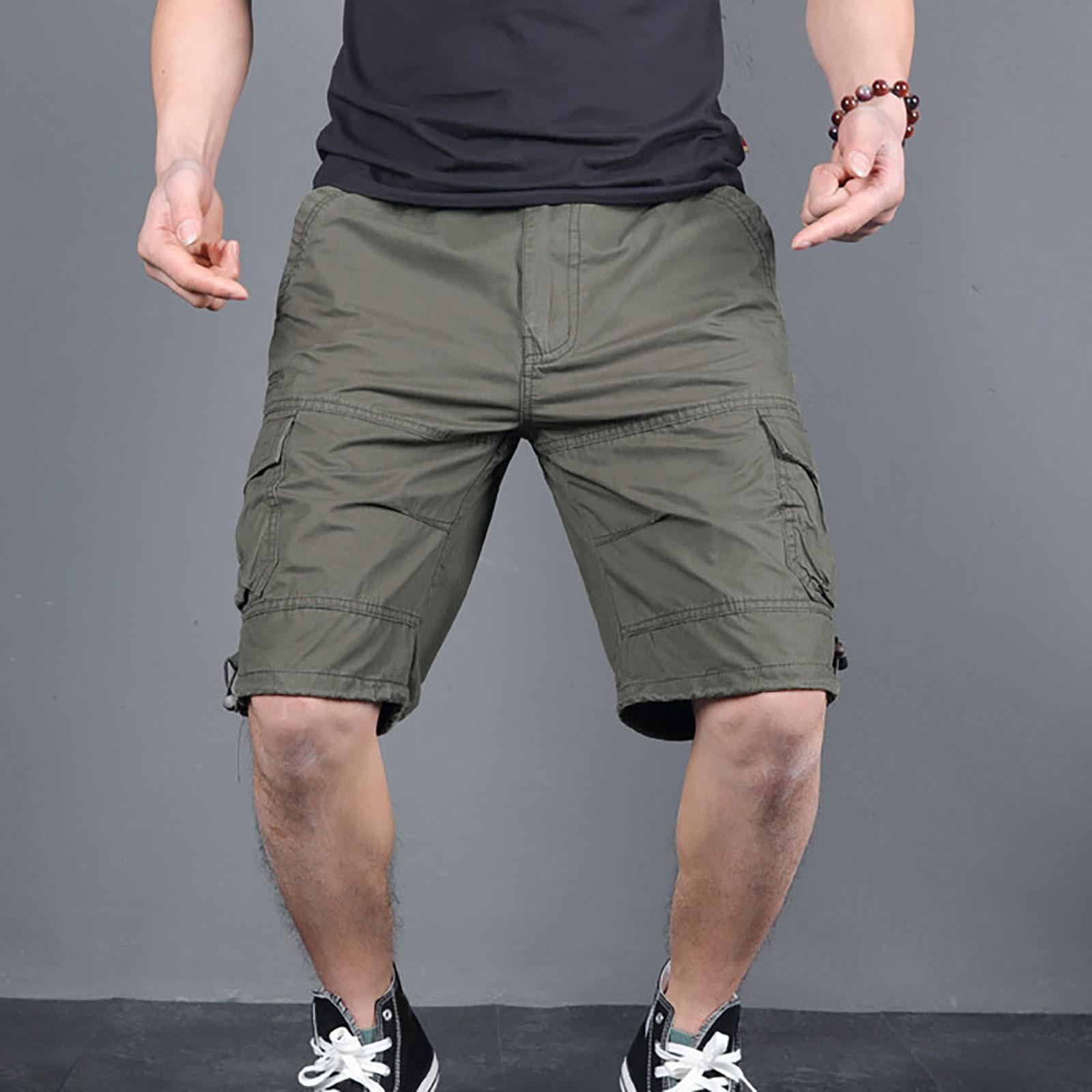 

Модные мужские повседневные однотонные шорты со средней талией и карманами на открытом воздухе, брюки L
