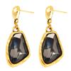 Luxury Personality Irregular Geometry Black Crystal Dangle Earrings for Women Designer Earrings Temperament Jewelry Accessories