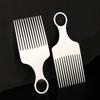 Travel Aluminum Comb with Embedded Finger Rings Hangable Wide Spaced Teeth Easy Detangling Men Grooming Essential
