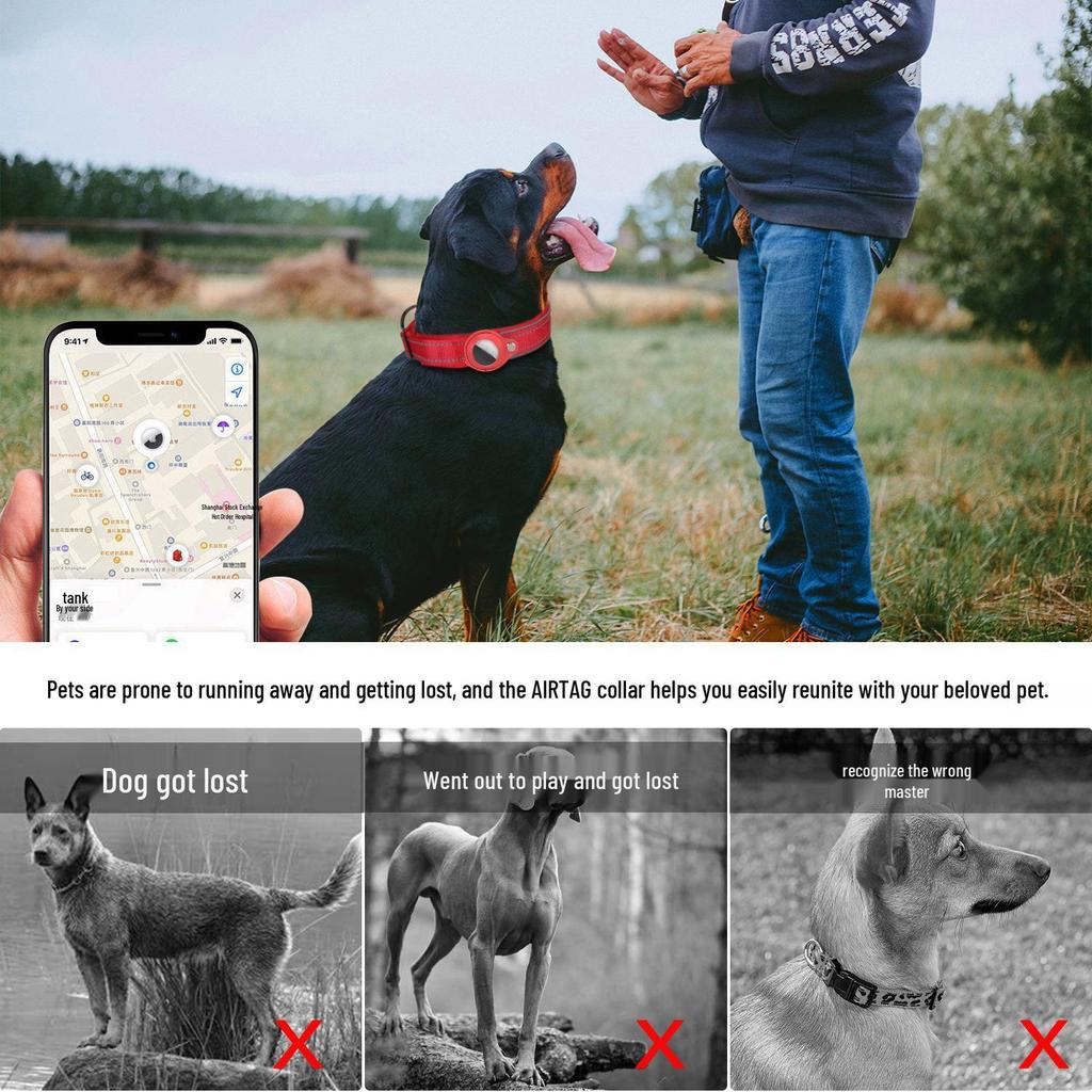 Airtag Pet Collar Cover: Anti-Lost Positioning Protective Dog Collar.