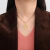 Titanium Steel Cut Circle Ring Eight Point Star Pendant Necklace Unisex Hip Hop Punk Jewelry