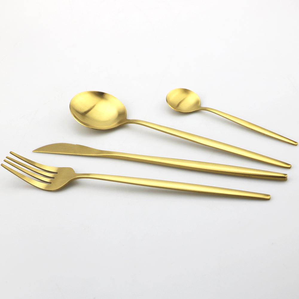30 Pieces Dinnerware Matte Stainless Steel Cutlery Set Roes Gold Knives Fork Teaspoons Silverware Kitchen Party Dinner Tableware
