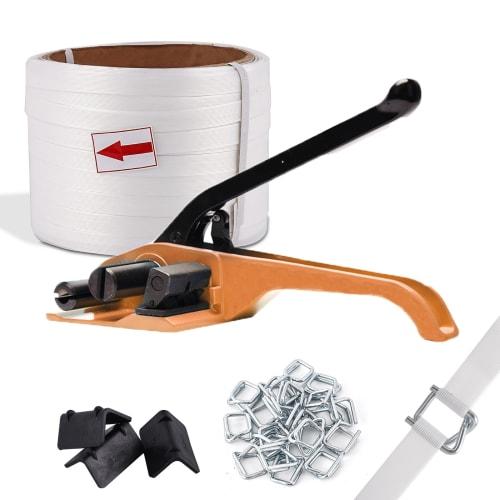 

BAOSHISHAN Ручная машина для обвязки лентой, Натяжитель ленты, Ручная обвязочная машина, Обвязка и резка ленты из полиэфирного волокна, 2-в-1, для лент шириной 13-32 мм,