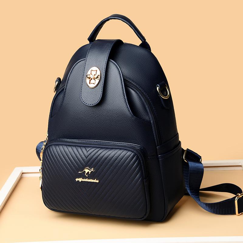 Umhängetasche Damenmode PU Weichleder Rucksack Persönlichkeit Trend Dual-Use-Schultasche