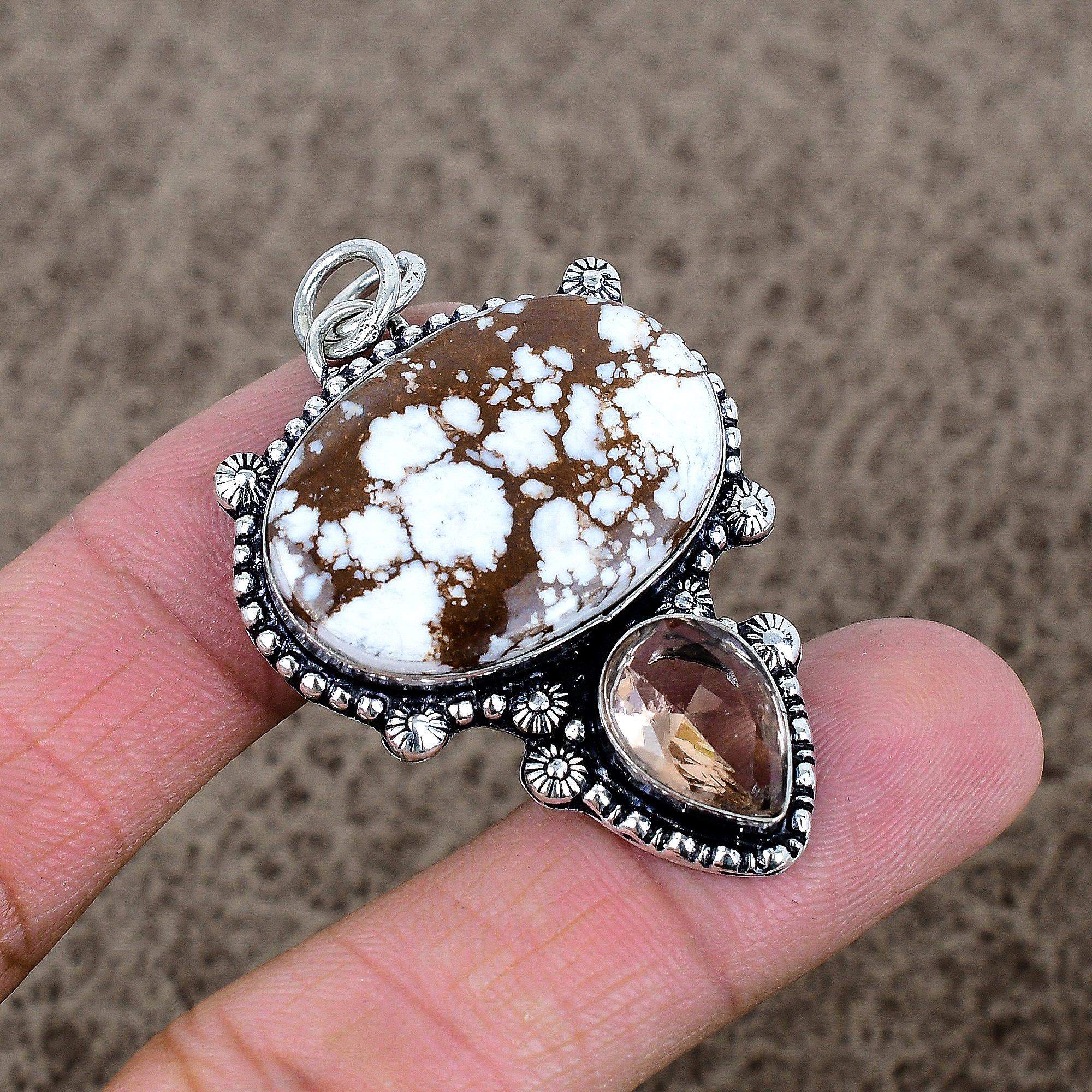 

Wild Horse, Morganite Gemstone 925 Sterling Silver Jewelry Pendant 2.05 KKG-349