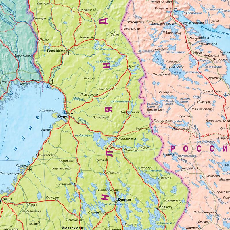 Finland Map City Map In Russian Language Map Canvas Painting Wall Art Poster Home Decoration