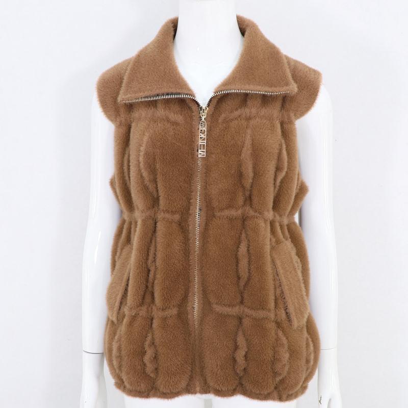 

Женская зимняя куртка из искусственного меха норки с лацканами, свитер, толстая застежка-молния, камзол 4XL верблюд