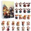2D Acrylic Christmas 24 Day Countdown Blind Box Acrylic Cartoon Highland Cow Tree Ornament For Kids Home Decor Holiday Gift