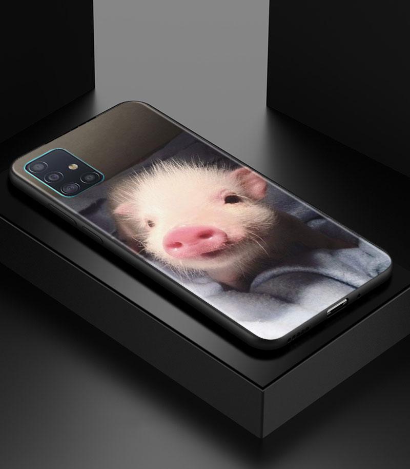 

Милый розовый чехол для телефона с домашним питомцем и поросенком для Samsung Galaxy A51 A71 A21S A12 A11 A31 A52 A41 A32 A72 A01 A22 A03S A13 5G, черный чехол Samsung A02s