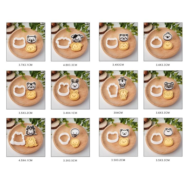 Cartoon Animal Fondant Cookie Cutters Easy to Use Cute Animal Shape Pastry Molds for Creating Delicate Snacks at Homes