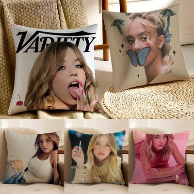 Actor Bold SSydney SSweeney Cushion Cover Pillowcase Antidustmite Living Room Sofa Decor Cushion Room