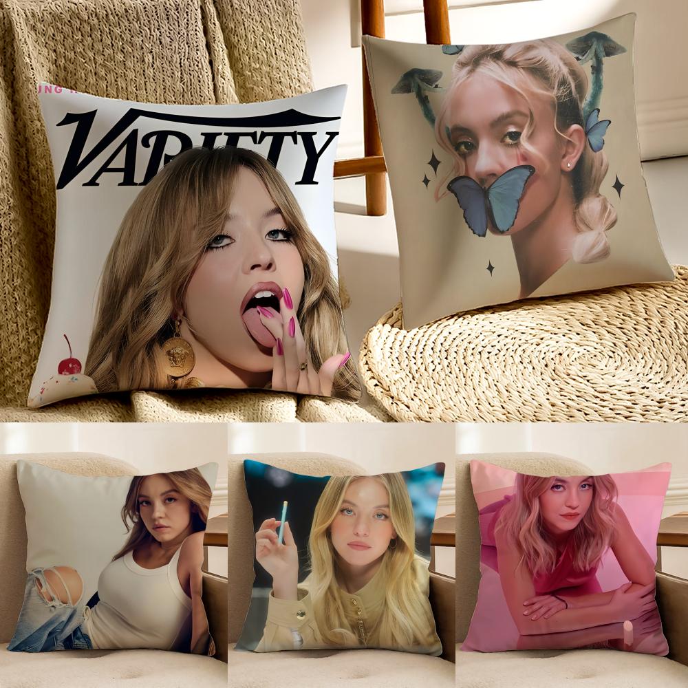 actor bold SSydney SSweeney Cushion Cover Pillowcase Antidustmite living Room Sofa Decor Cushion Room
