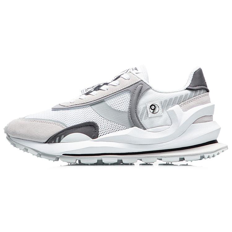 New LiNing Anti Slip Wear Resistant Low Top Running Shoes Men's White Sand Gray AGCR047-1