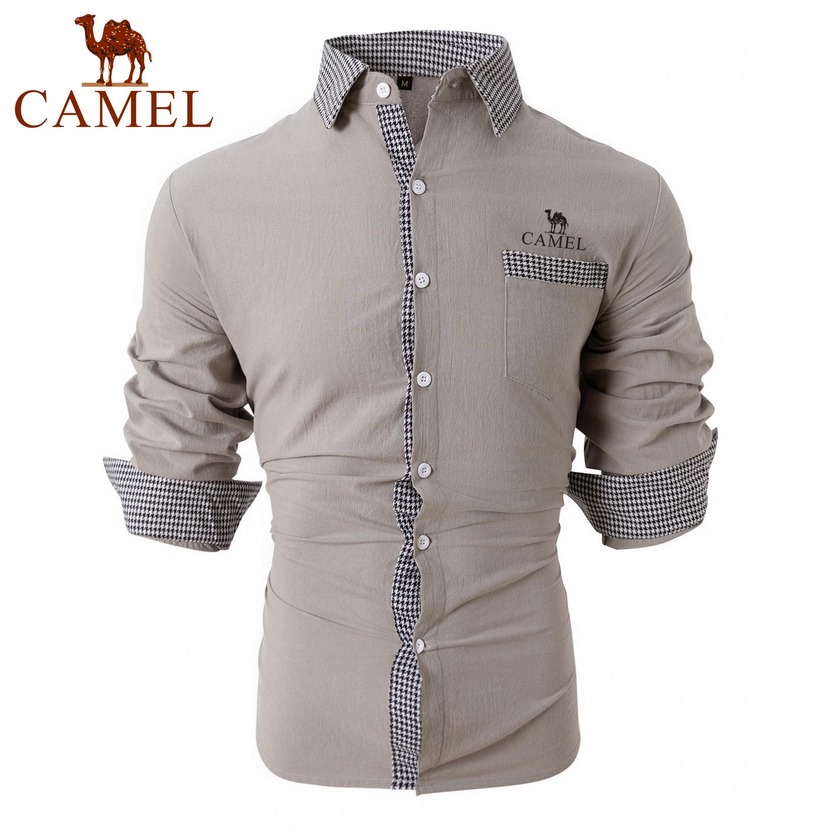 2024 Новая мужская рубашка из хлопка и льна в клетку в стиле пэчворк — фото 3