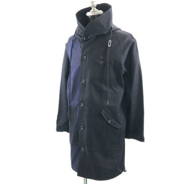 Brand new HB Big Hood Silky Denim Mod coat M Long coat Denim jacket Men's Used